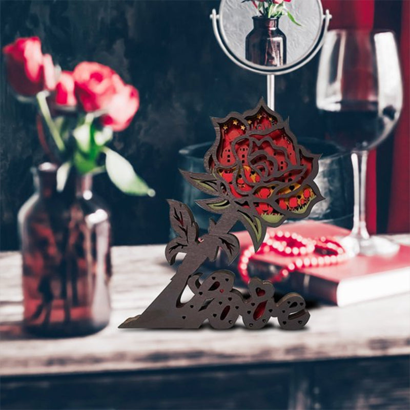 Valentine's Day 3D Wooden Carving Ornaments | Bowlift