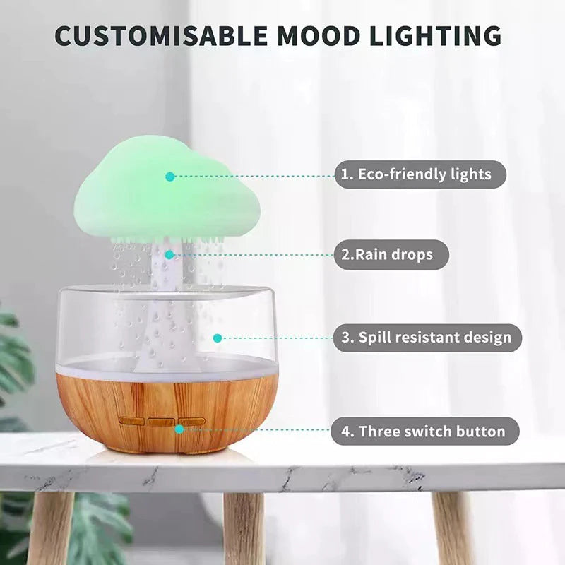 Rain Cloud Mushroom Air Humidifier Night Lamp | Bowlift