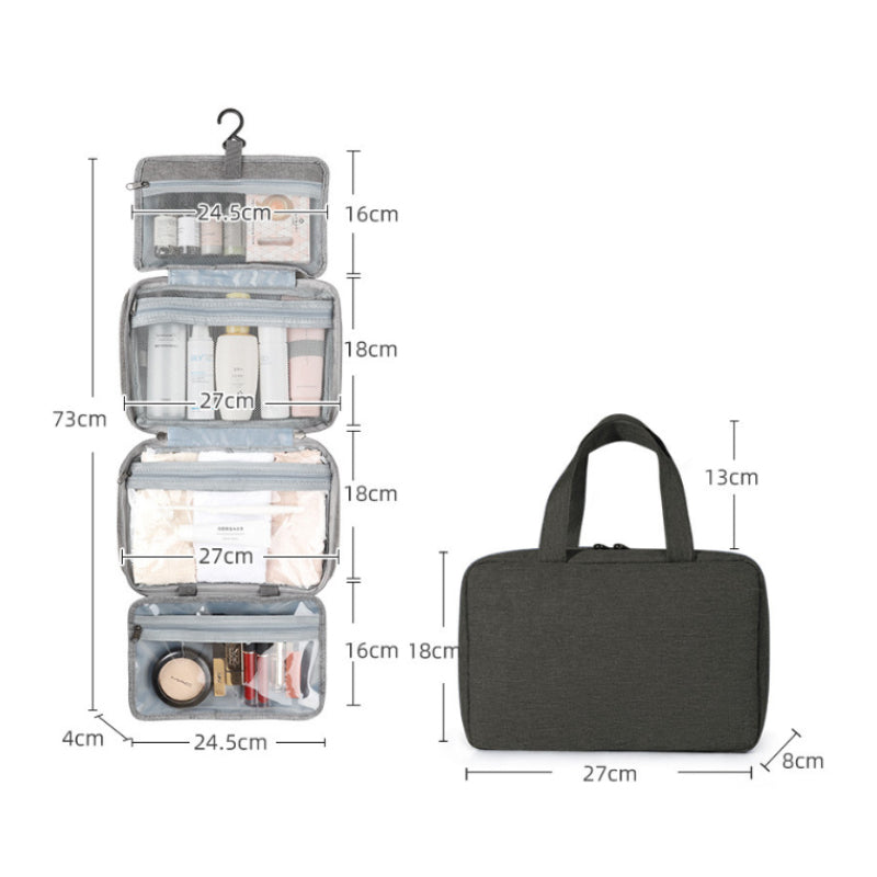 BowLift | Travelique Travel Cosmetic Organizer | Compact & Water-Repellent | With 4 Compartments & 360° Hook | For Women & Men