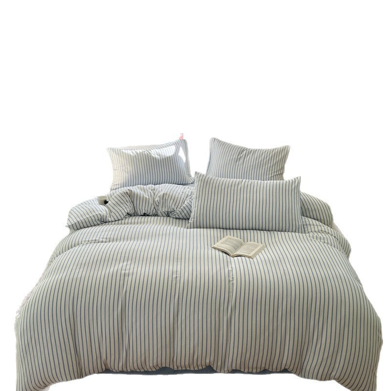 Cotton bedding set, 4-piece, stripes