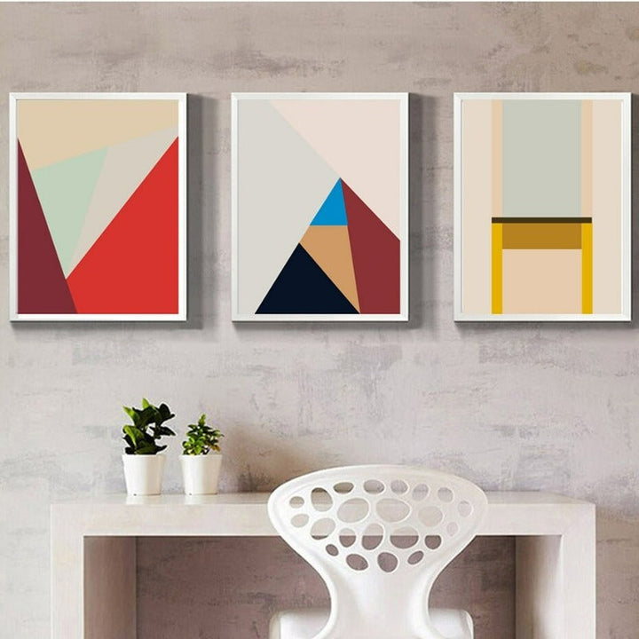 Colorful Triangles - Canvas Wall Art Painting | Bowlift
