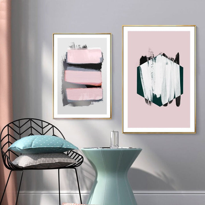 Pink Watercolor Ink - Canvas Wall Art Painting | Bowlift