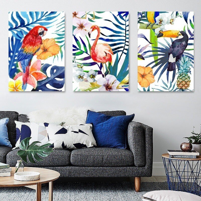 Colorful Leaves Flowers - Canvas Wall Art Painting | Bowlift