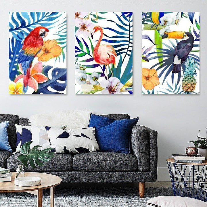 Colorful Leaves Flowers - Canvas Wall Art Painting | Bowlift