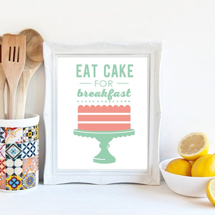Cake For Breakfast - Canvas Wall Art Painting | Bowlift