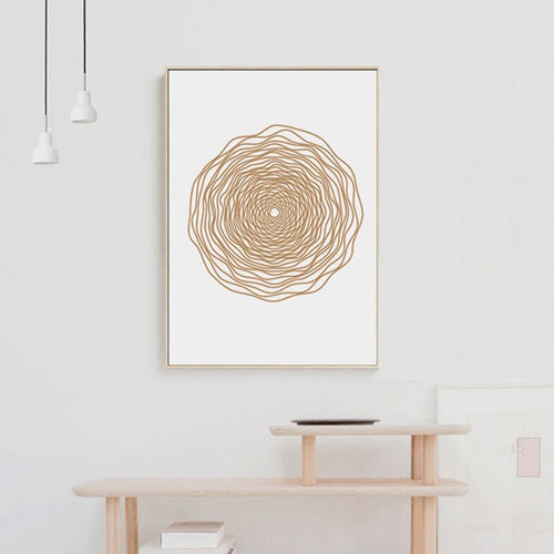 Minimalist Geometric Abstract Circle - Canvas Wall Art Painting | Bowlift