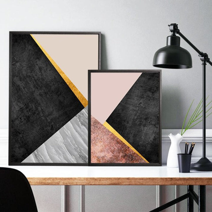 Geometric Fashion Triangles - Canvas Wall Art Painting | Bowlift