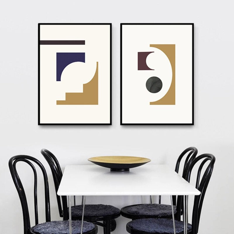 Geometric Graphic Abstract Minimalist Gallery  - Canvas Wall Art Painting | Bowlift