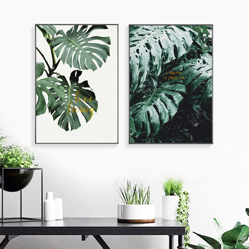 Green Turtle Leaves - Canvas Wall Art Painting | Bowlift