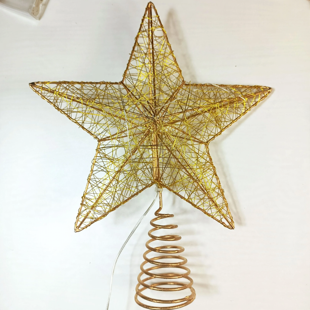 Illuminated Christmas tree star made of iron