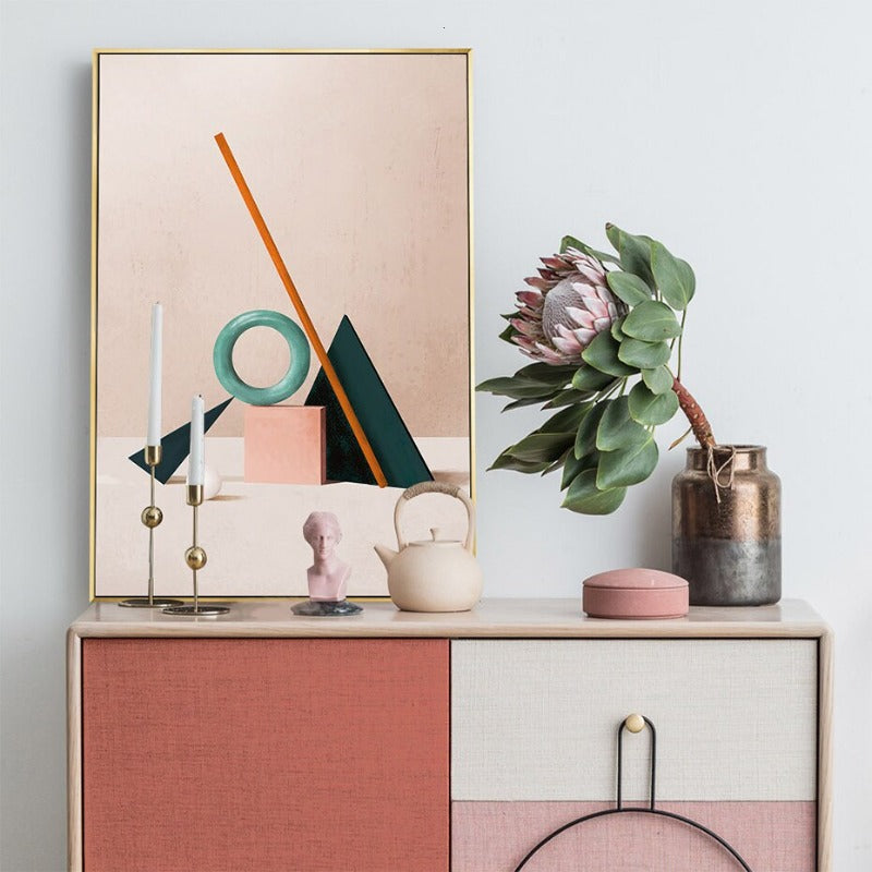 Nordic Scandinavia Abstract Geometric Canvas Painting Still Life | Bowlift