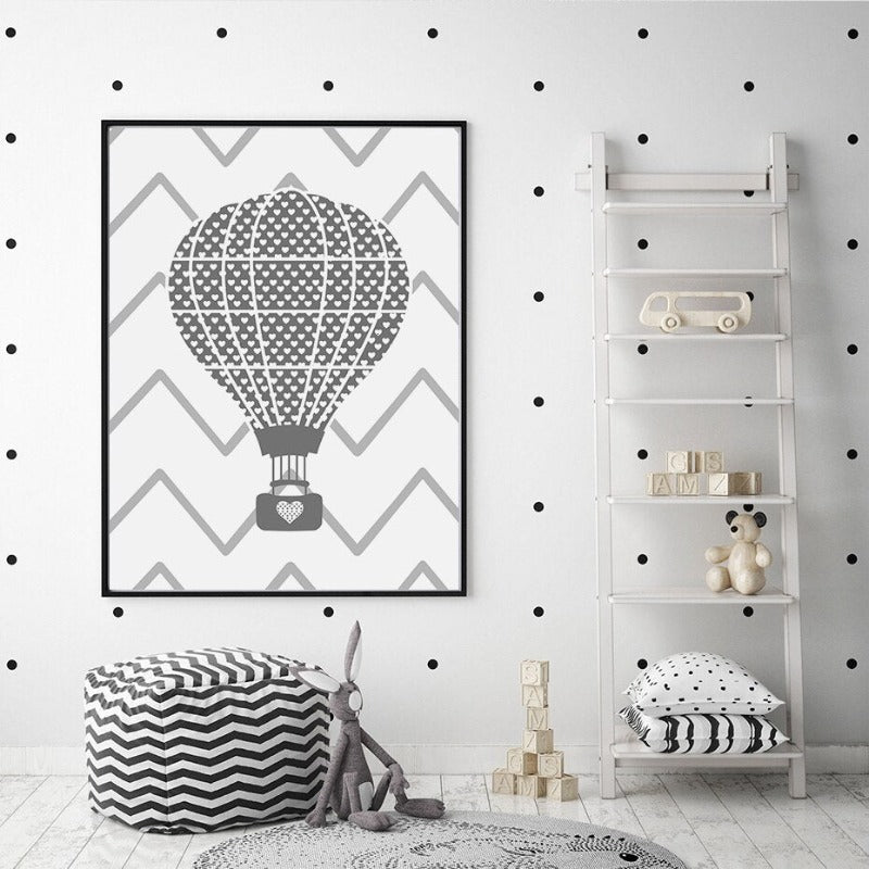 Nursery I love You To The Moon And Back Air Balloon Poster | Bowlift