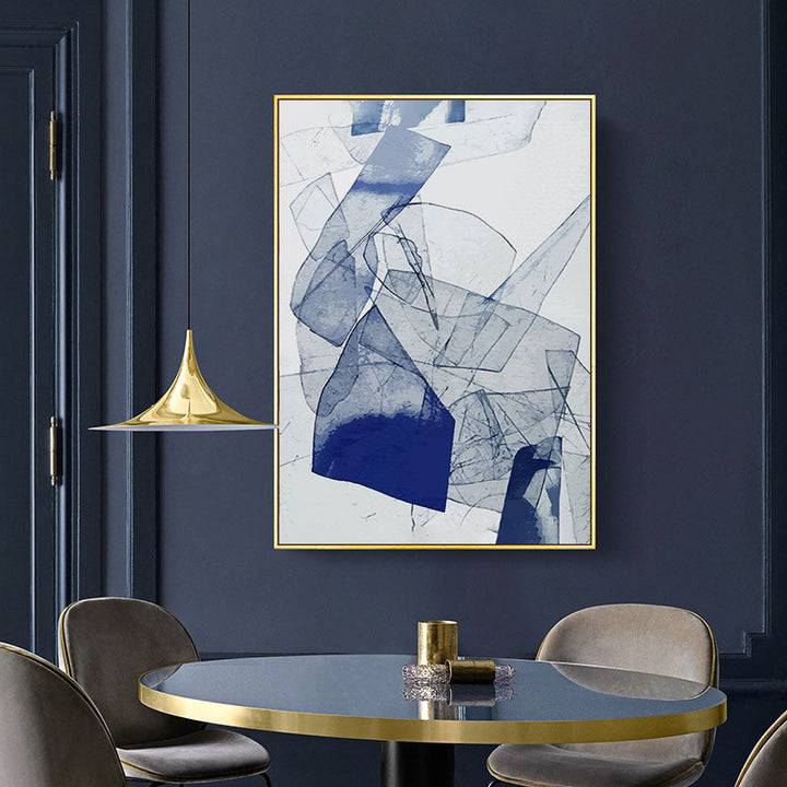 Abstract Watercolor Blue Poster and Print Nordic - Canvas Wall Art Painting | Bowlift