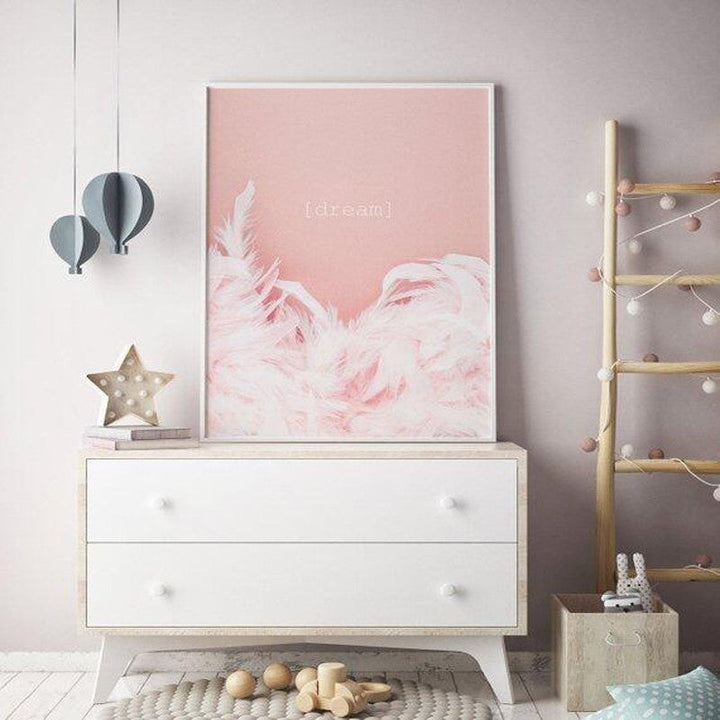 Modern Warm Pink Nordic Fellow Dream - Canvas Wall Art Painting | Bowlift