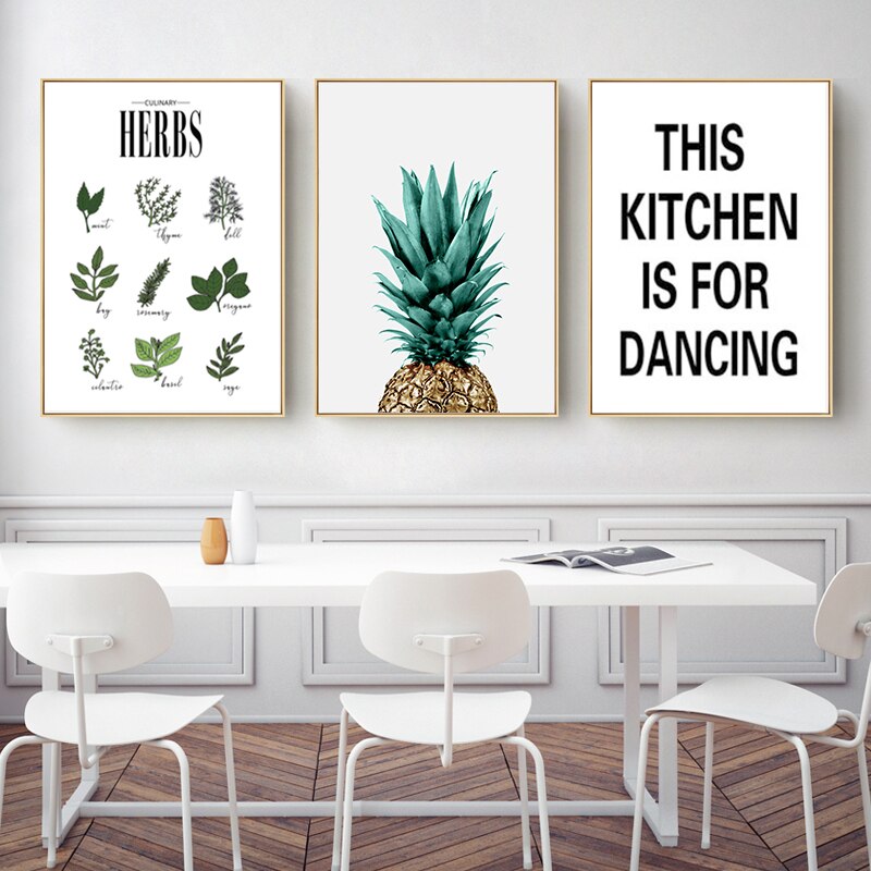 Herbs Poster Botanical Kitchen - Canvas Wall Art Painting | Bowlift
