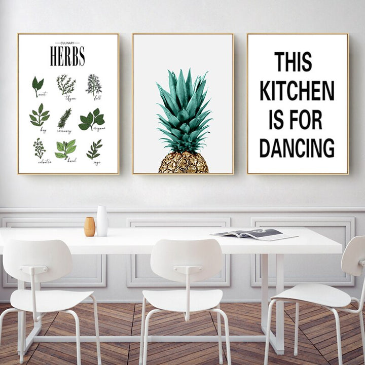 Herbs Poster Botanical Kitchen - Canvas Wall Art Painting | Bowlift