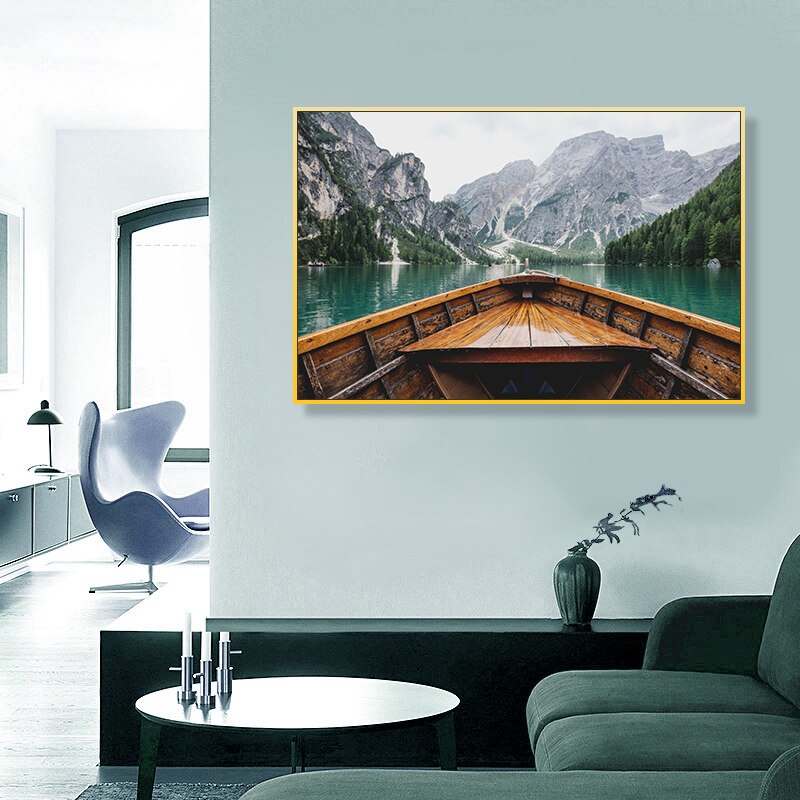 Scandinavia Peony Floral Landscape - Canvas Wall Art Painting | Bowlift