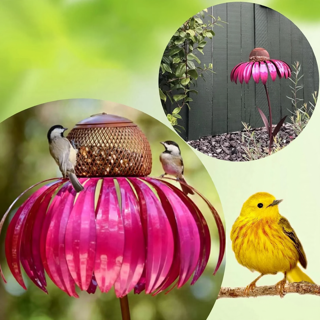 Flower Birdbath made of Metal
