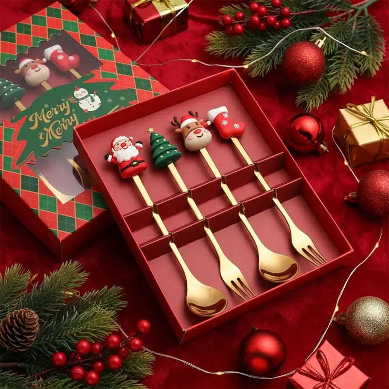 BowLift | Stainless Steel Christmas Utensil 4-Piece Sets