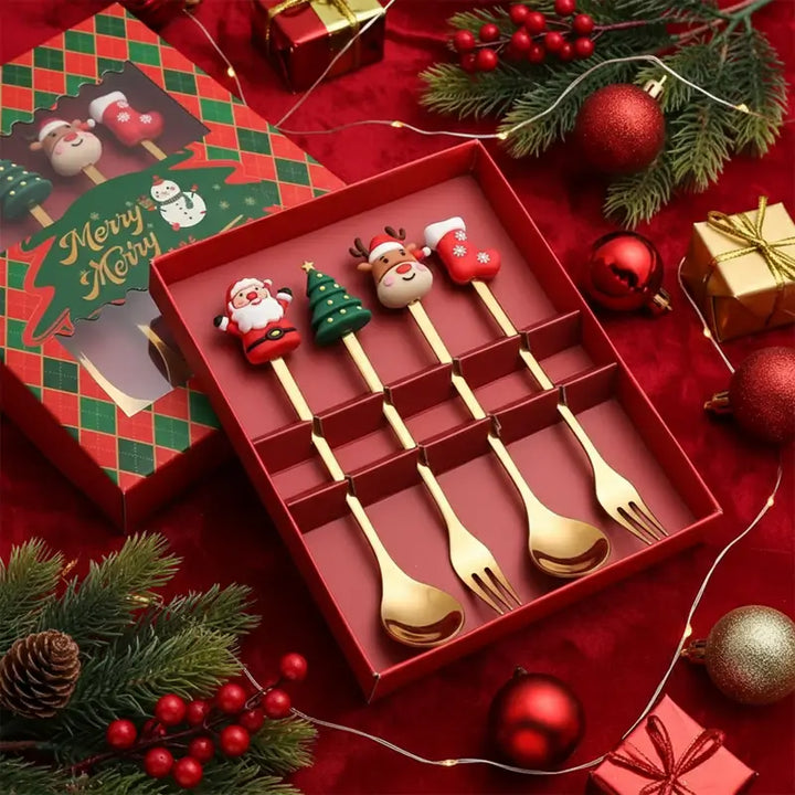 BowLift | Stainless Steel Christmas Utensil 4-Piece Sets