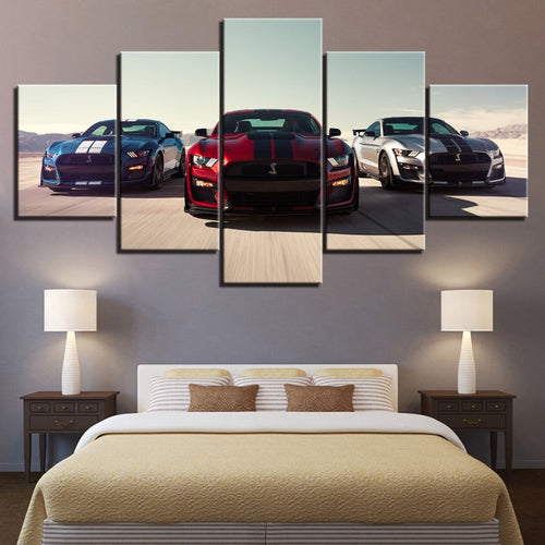 5 Piece Race Cars - Canvas Wall Art Painting | Bowlift