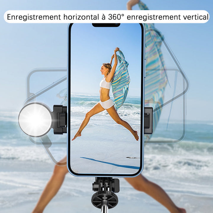 Selfie stick with LED additional light | Bowlift