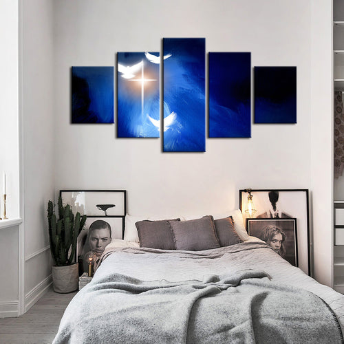 Shining Doves 5 Piece - Canvas Wall Art Painting | Bowlift