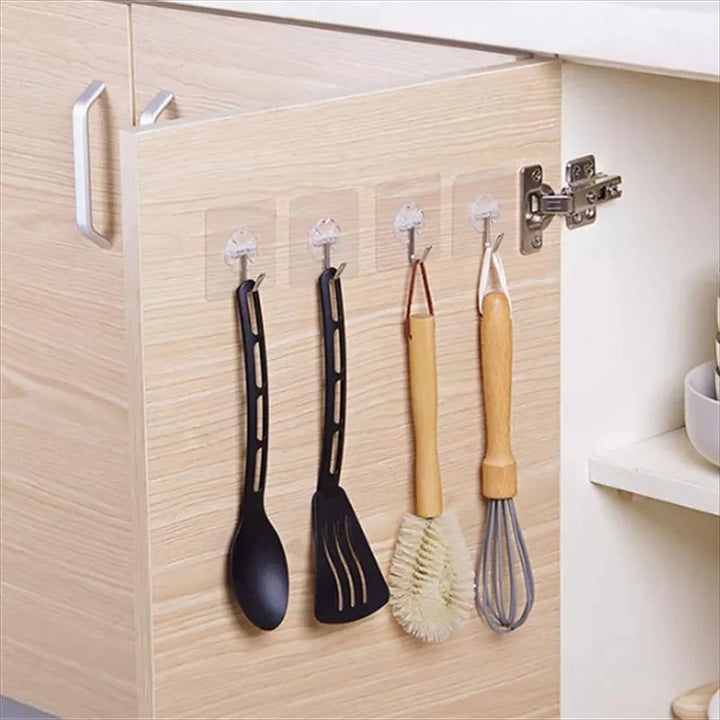 10 PCS Transparent Wall Hook Bowlift