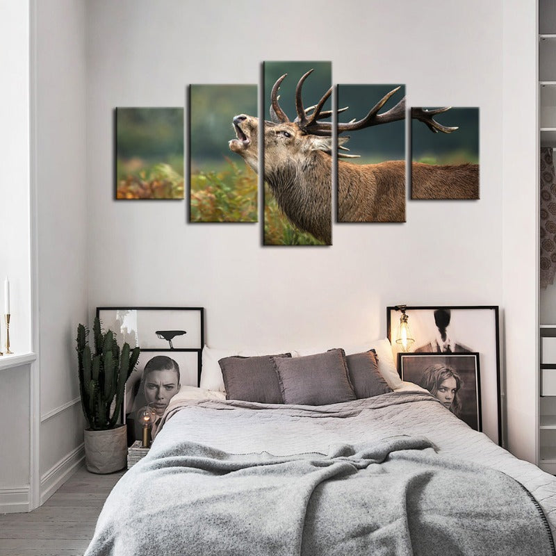 5 Piece Bleating Elk - Canvas Wall Art Painting | Bowlift