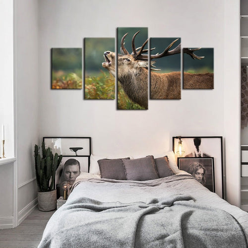 5 Piece Bleating Elk - Canvas Wall Art Painting | Bowlift