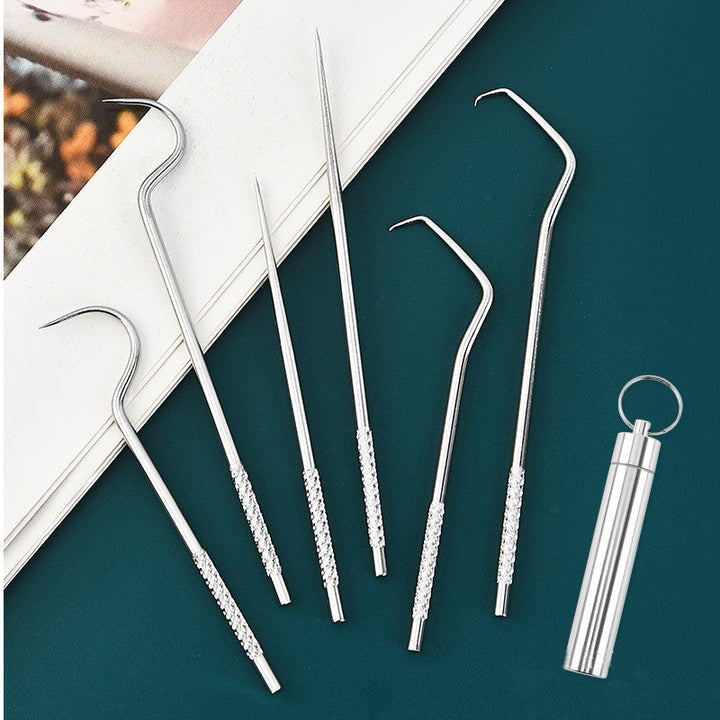 Toothpick set made of stainless steel (7 pieces) | Bowlift