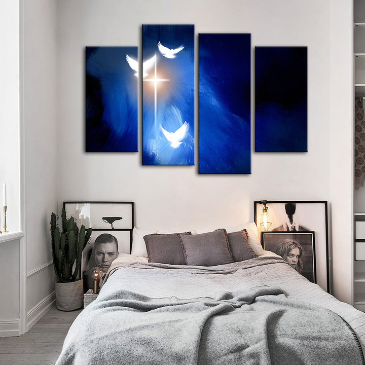 Shining Doves 4 Piece - Canvas Wall Art Painting | Bowlift