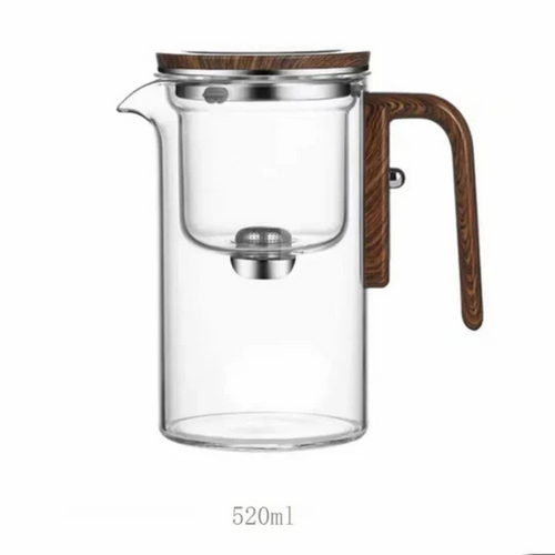 resistant glass teapot with wooden handle – Elegant infusion pot Bowlift