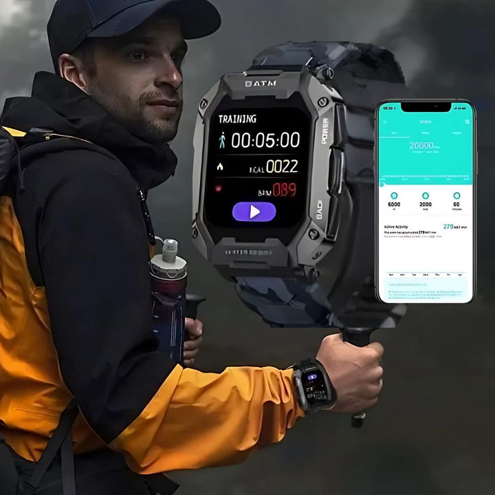 TactiX ARMY Series Smartwatch With Military Design | Durable GPS - Fitness Tracker - for Outdoor Adventures - Military Personnel and Tactical Use Bowlift