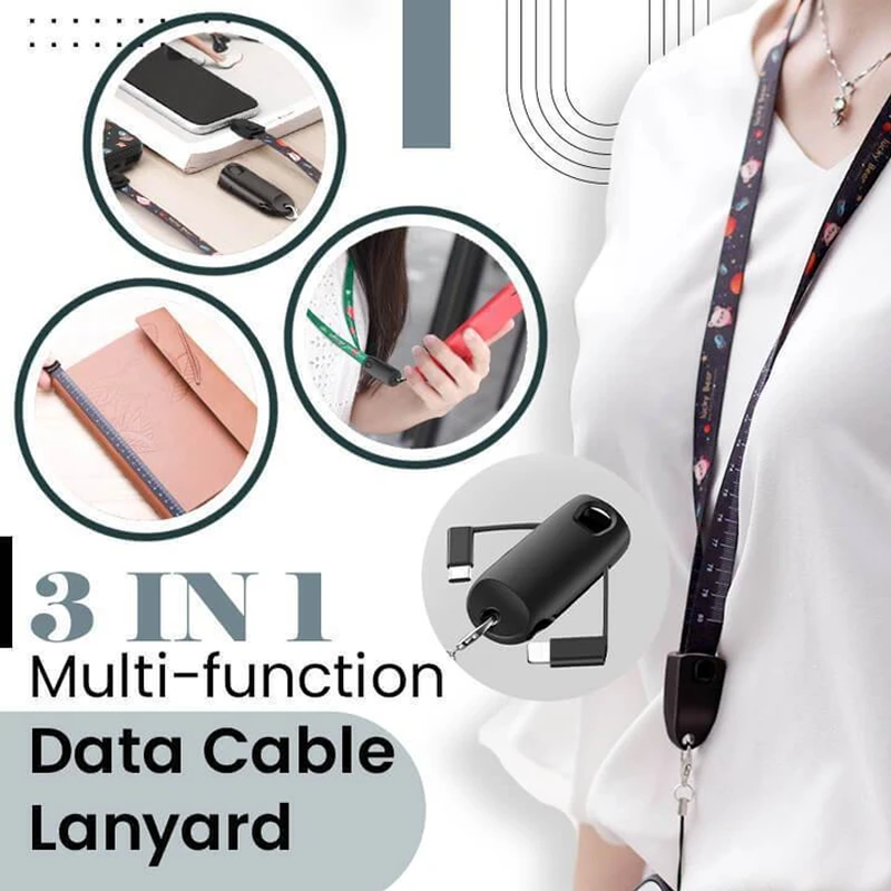 BowLift | 3-in-1 multifunctional data cable lanyard
