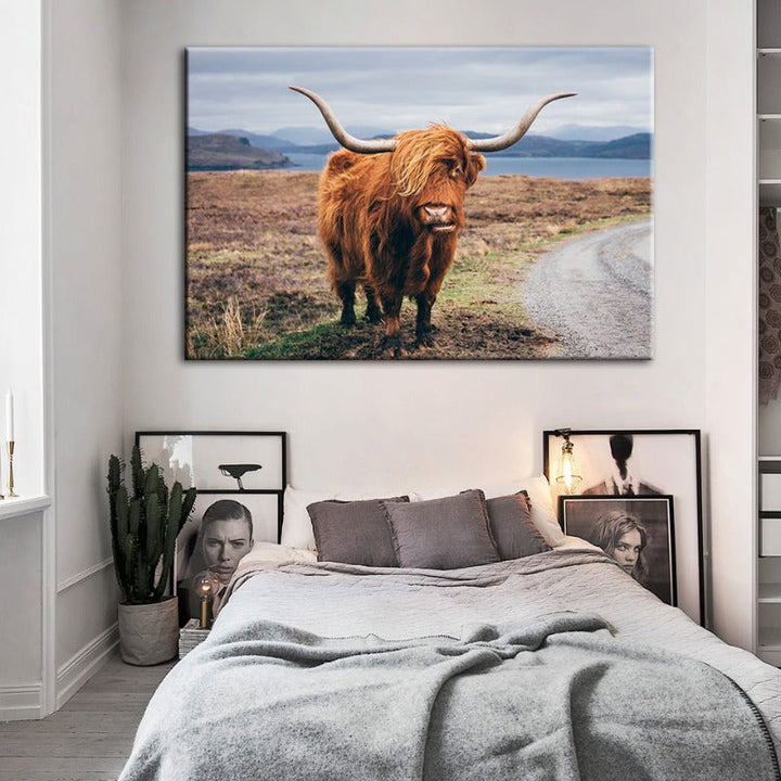Beautiful Brown Cow - Canvas Wall Art Painting | Bowlift