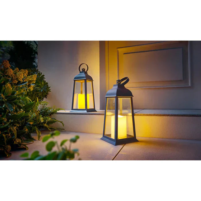 BowLift | LED lantern set – 2 pieces with realistic candle flicker for indoor and outdoor