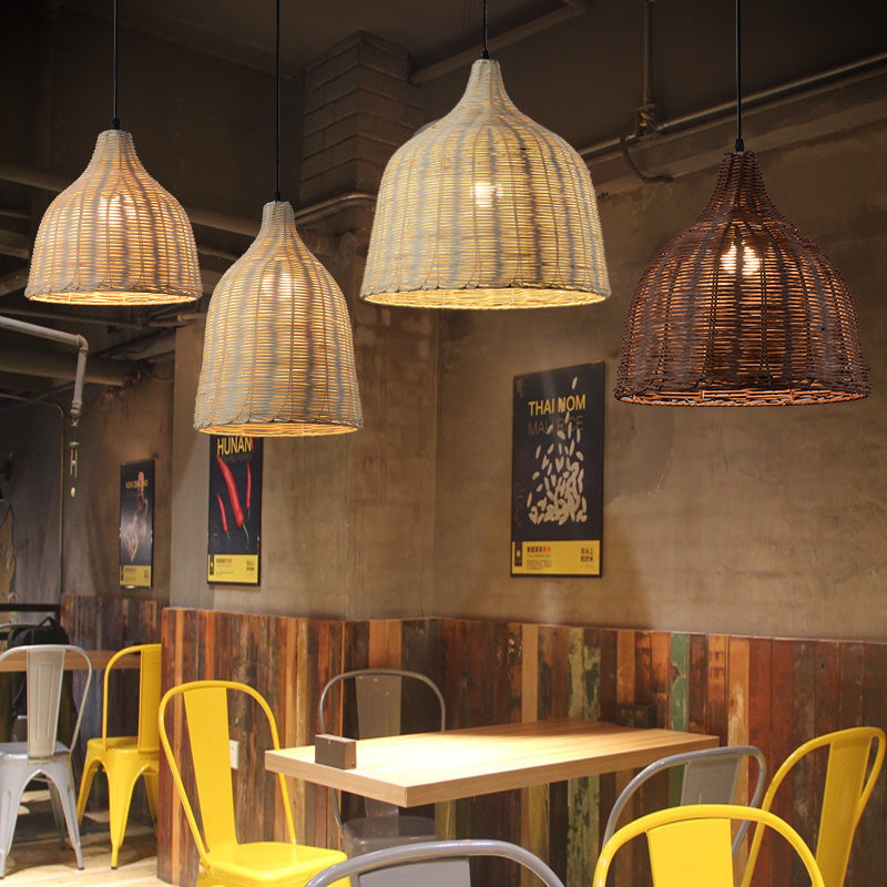 NatureGlow Pendant Lamp - Woven Reed and Bamboo Lighting | Bowlift