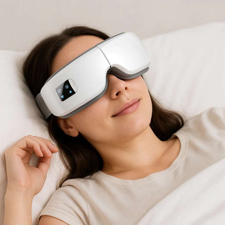 Vistella | 4D Smart Eye Massager - Air Pressure - Vibration - Heat Therapy for Eye Strain Fatigue - Sleep Improvement Bowlift