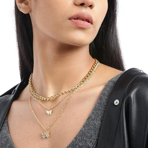 BowLift | Stacked Butterfly Pendant Necklace