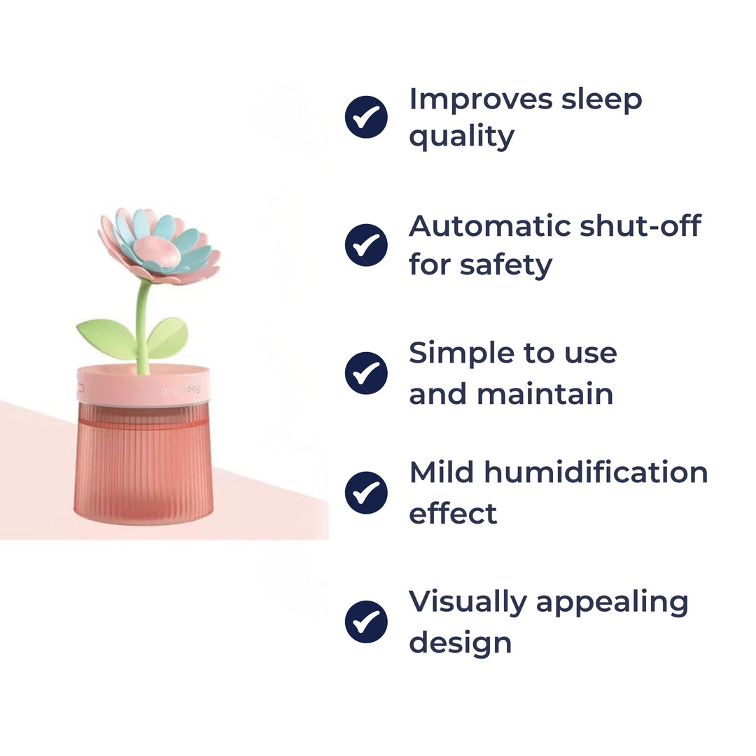 Auto Shut-Off – 260 ml Water Tank – Quiet Air Humidifier for Bedroom Bowlift