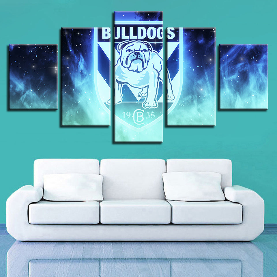 CB Bulldogs 5 Pieces-Canvas Wall Art Painting | Bowlift