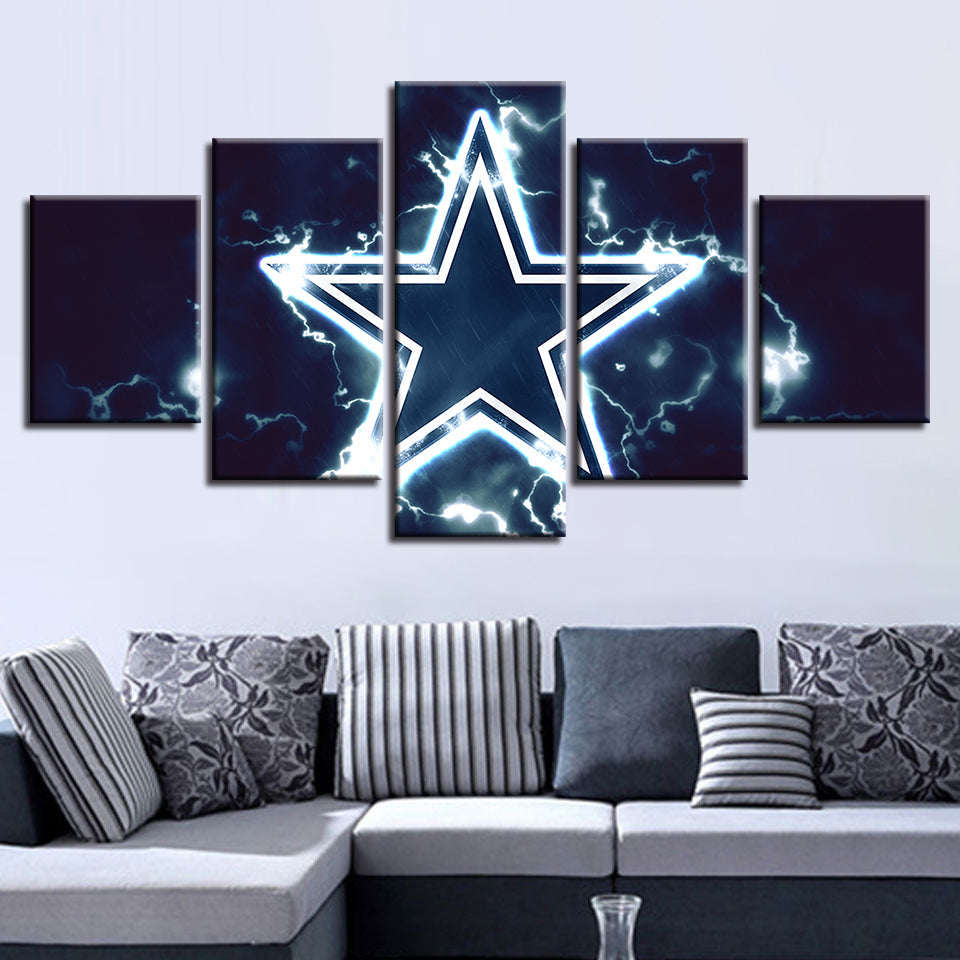 Blue Star Logo 5 Piece - Canvas Wall Art Painting | Bowlift