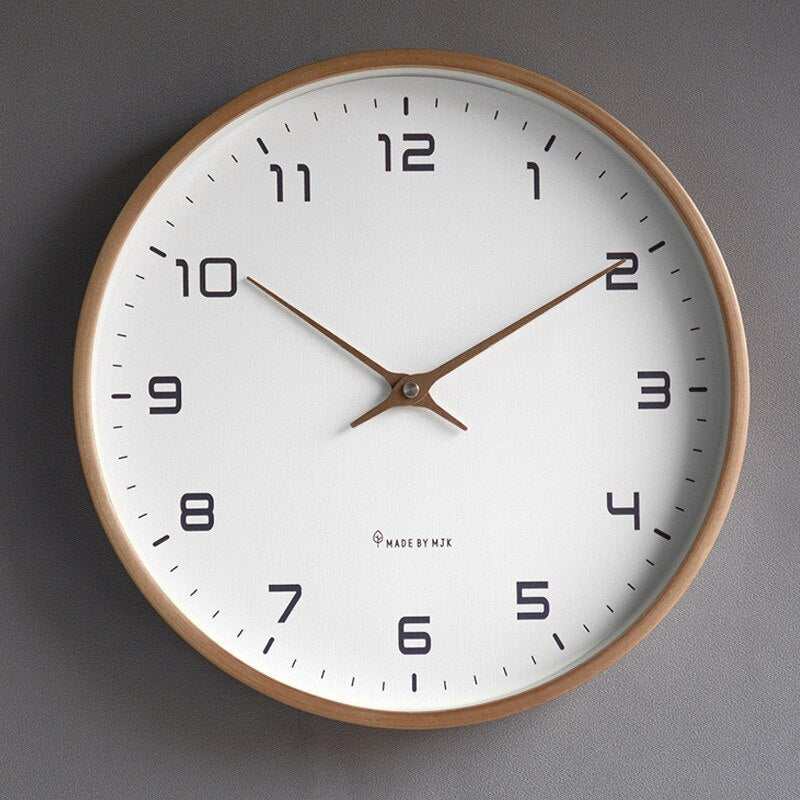 Wooden Wall Clock - Scandinavian Minimalism | Stylish Wall Decoration for Living Rooms and Bedrooms | Bowlift