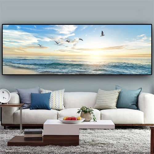 Seascape Canvas Painting Natural Sunrise | Bowlift