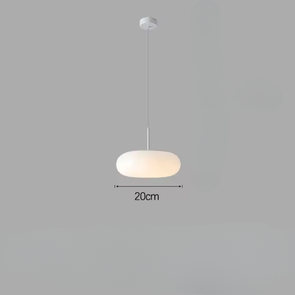 BowLift | Modern Cream Pendant Lamp in Simple Chandelier Style with Warm LED Lighting