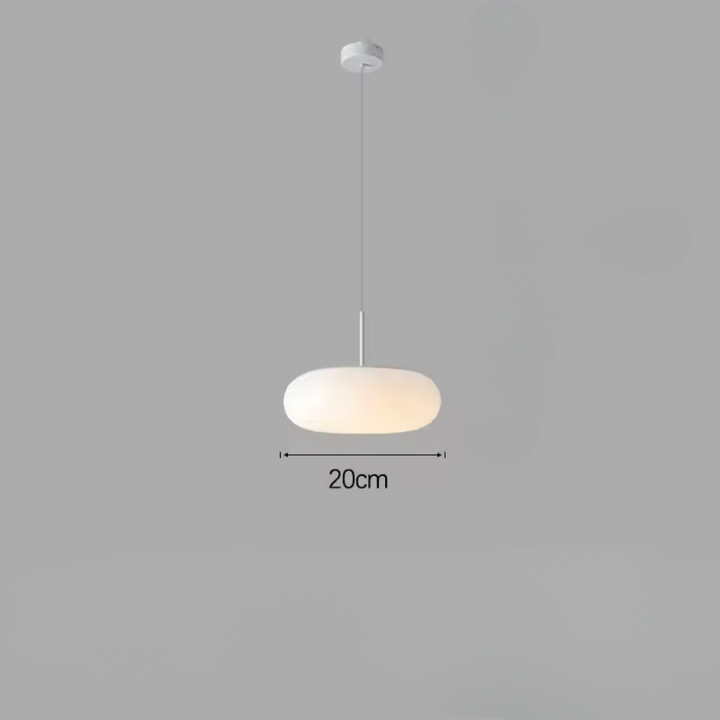 BowLift | Modern Cream Pendant Lamp in Simple Chandelier Style with Warm LED Lighting