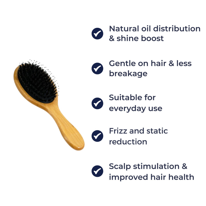 Anti-Frizz Scalp Massage – Natural Dual Bristles – Smooth Healthy Hair Bowlift