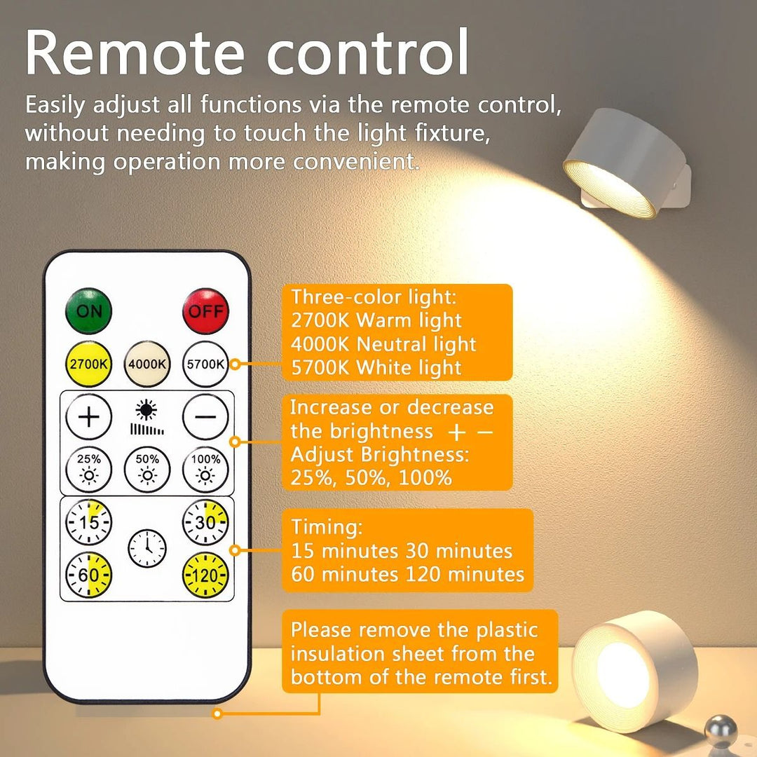 BowLift | Wireless Rechargeable 360° Wall Light | Energy-Saving LED, Touch Control & Versatile for Home Lighting