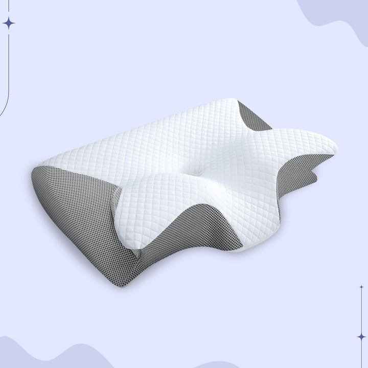 Memory Foam Neck Butterfly Shape Pillow with Armrests for Side & Back Sleepers Bowlift